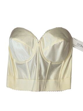 Dominique Cream Bandeau Bustier Bra, 36DD